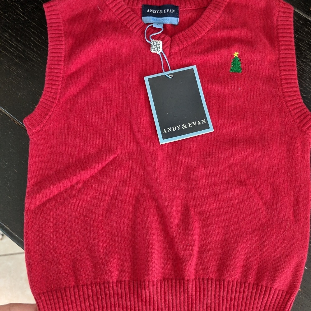 NWT Andy & Evan Toddler Christmas Vest